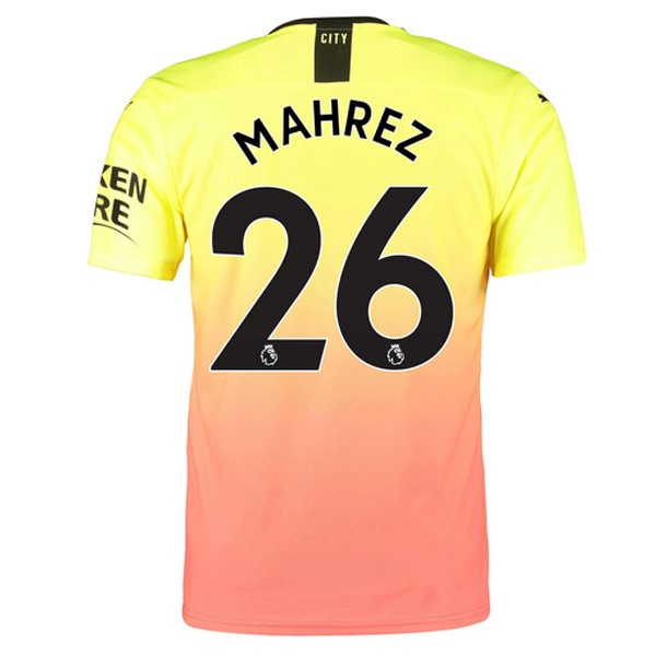 Camiseta Manchester City NO.26 Mahrez Replica Tercera Ropa 2019/20 Naranja